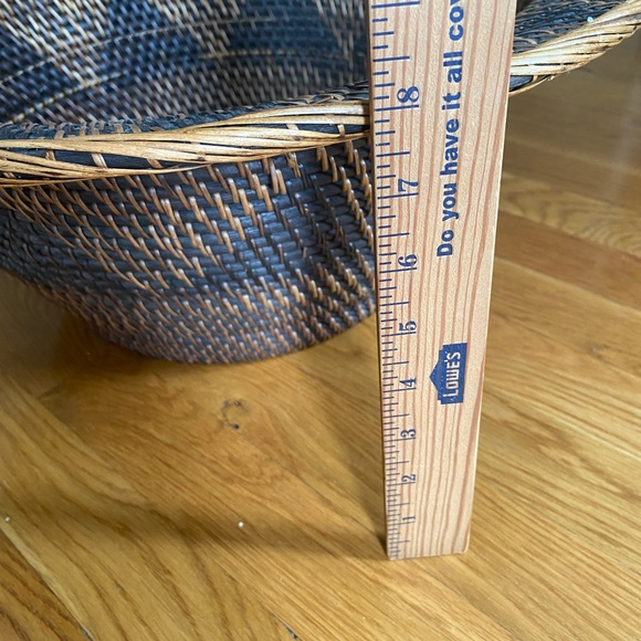 Large Handwoven Rattan Wicker Flare Basket Boho Home Decor - Picture 7 of 16